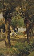 Milking cows underneath the willows Jan Hendrik Weissenbruch